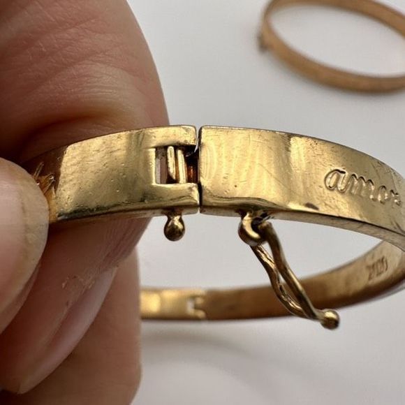 Stella & Dot Inspirational Bangle Bracelets Always & Love Rose Gold & Gold - Picture 6 of 12